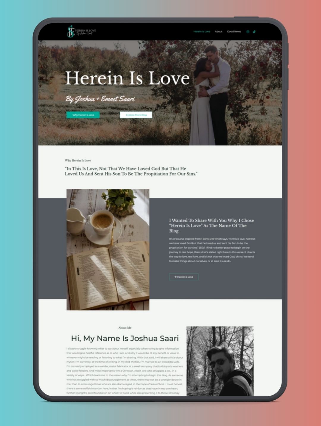 Herein Is Love Blog site Design